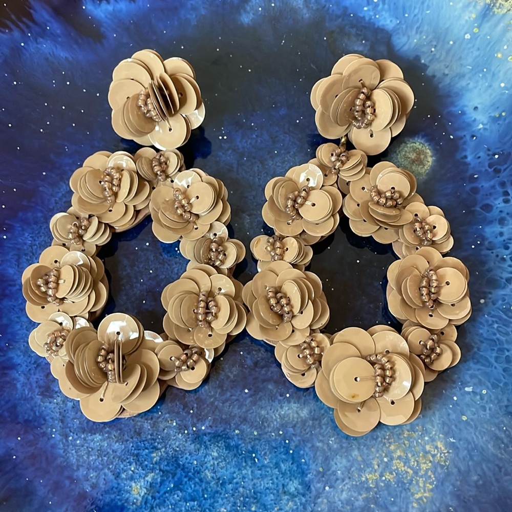 J Crew sequin flower earrings
